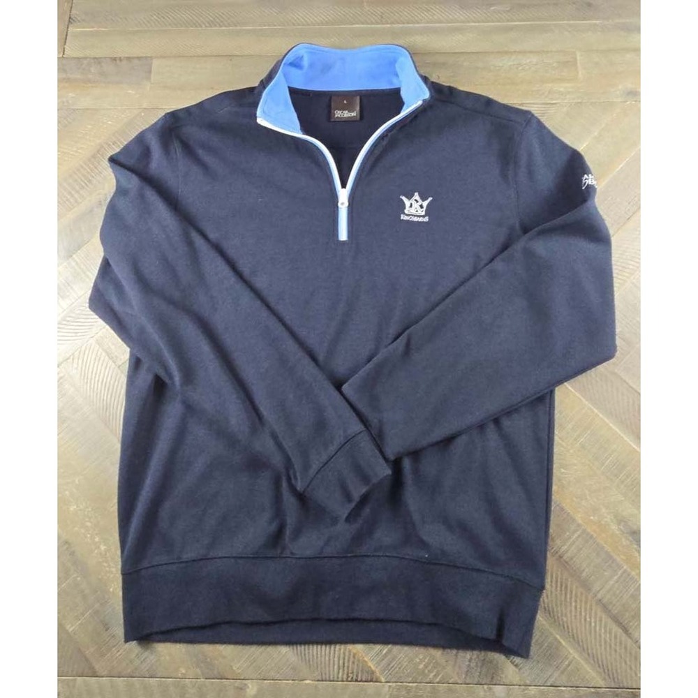 Oscar Jacobson Kingsbarns Golf Quarter Zip Pullover Navy Blue Mens Large
